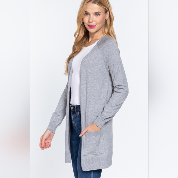 ACTIVE BASIC Open Front Long Sleeve Cardigan SALE 20% OFF - Picture 6 of 8